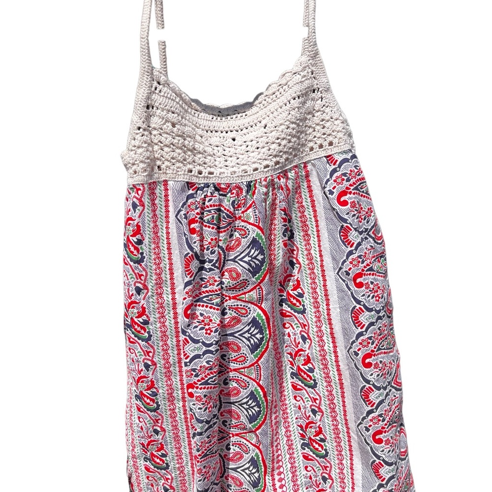 Planet Funk Boho Hippi Women's Tank Blouse , Crocheted Top  Size  Medium